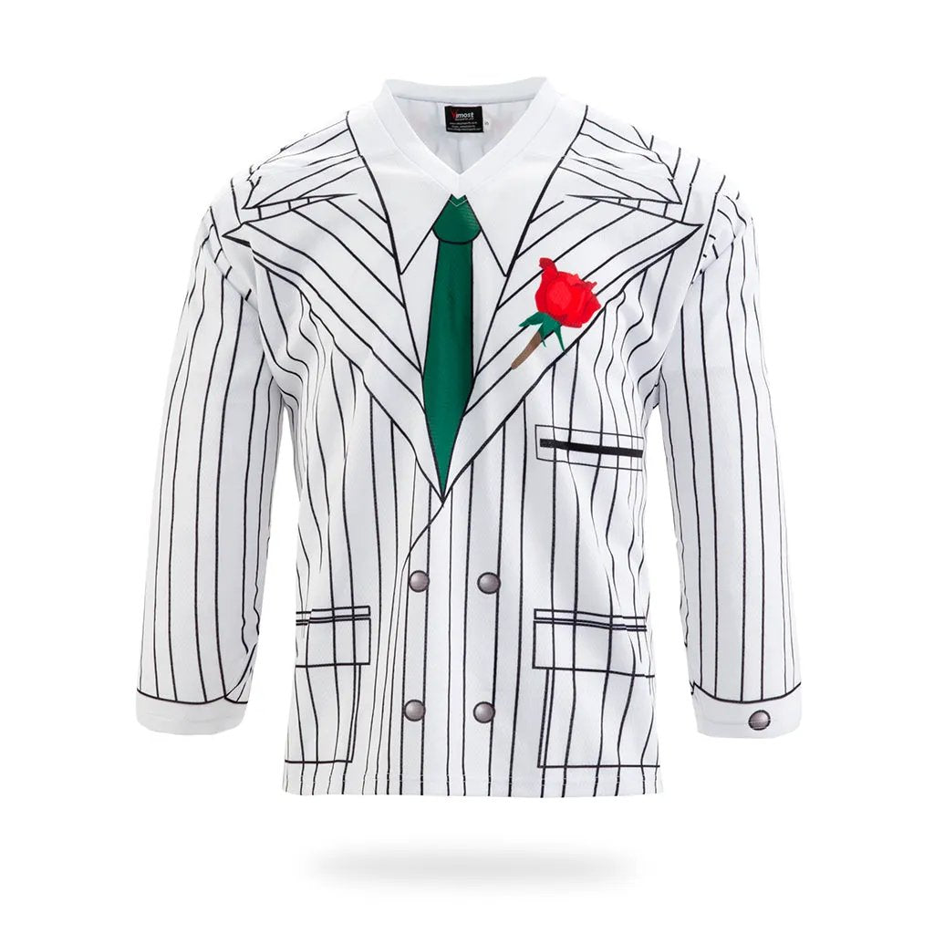 Custom White Suit Style Ice Hockey Jersey by Vimost Sportswear