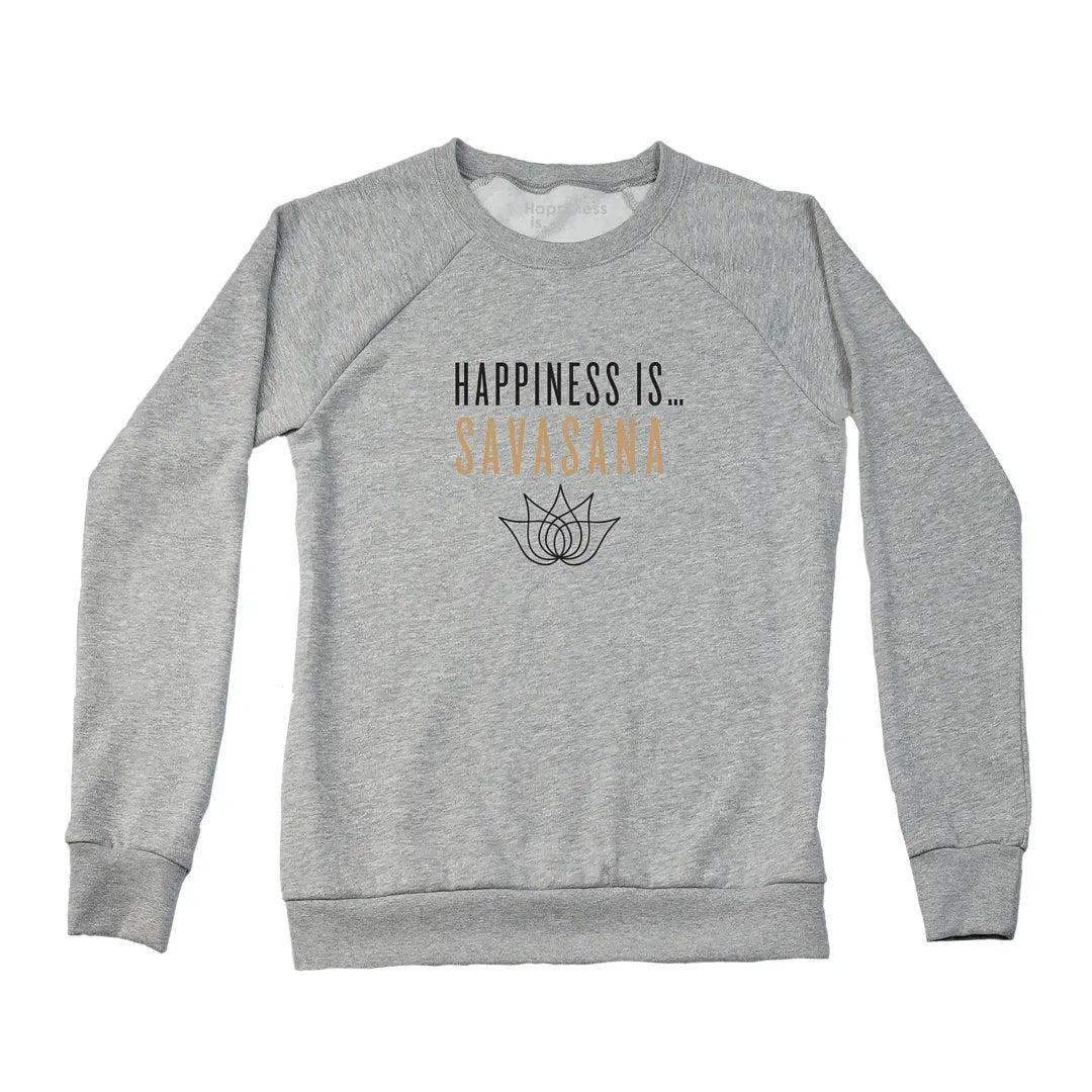 Women's Savasana Crew Sweatshirt, Heather Grey by Yoga Collection