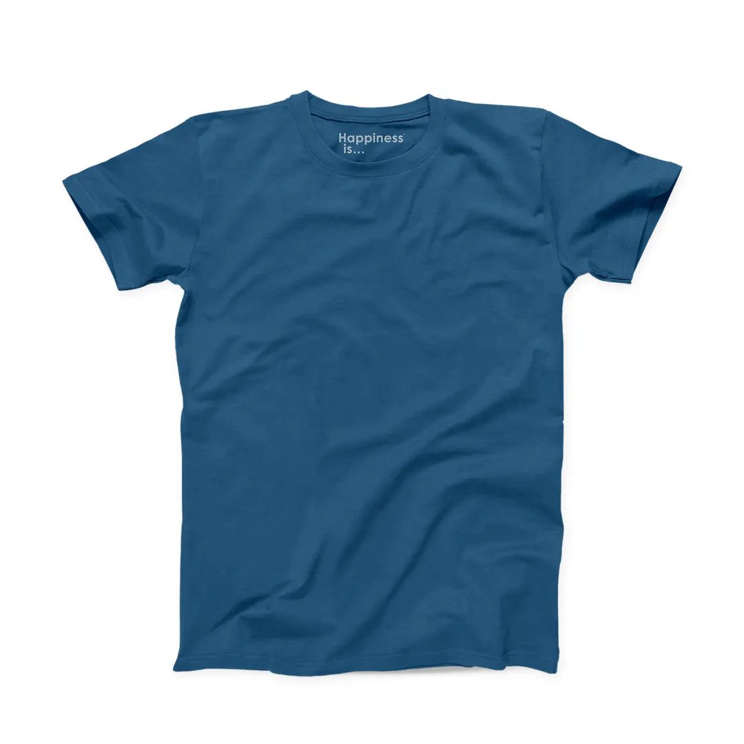 Men's Plain T-shirt, Sea Blue by Coloured Blanks