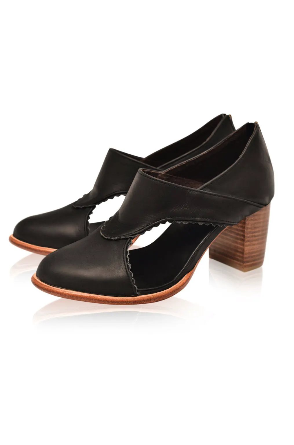 Rain Kiss Leather Heel Booties (Sz. 6 & 11) by ELF