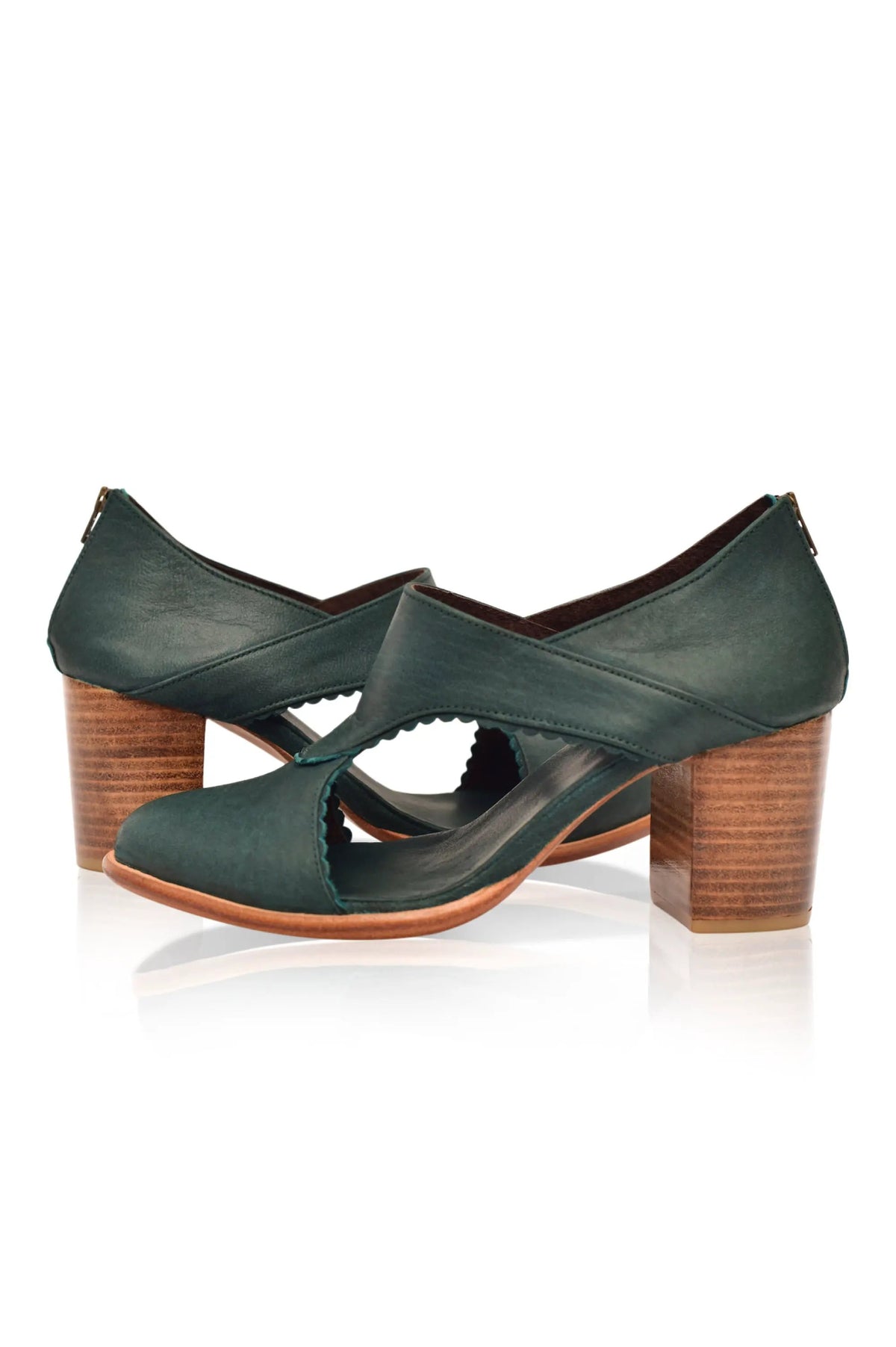 Rain Kiss Leather Heel Booties (Sz. 6 & 11) by ELF