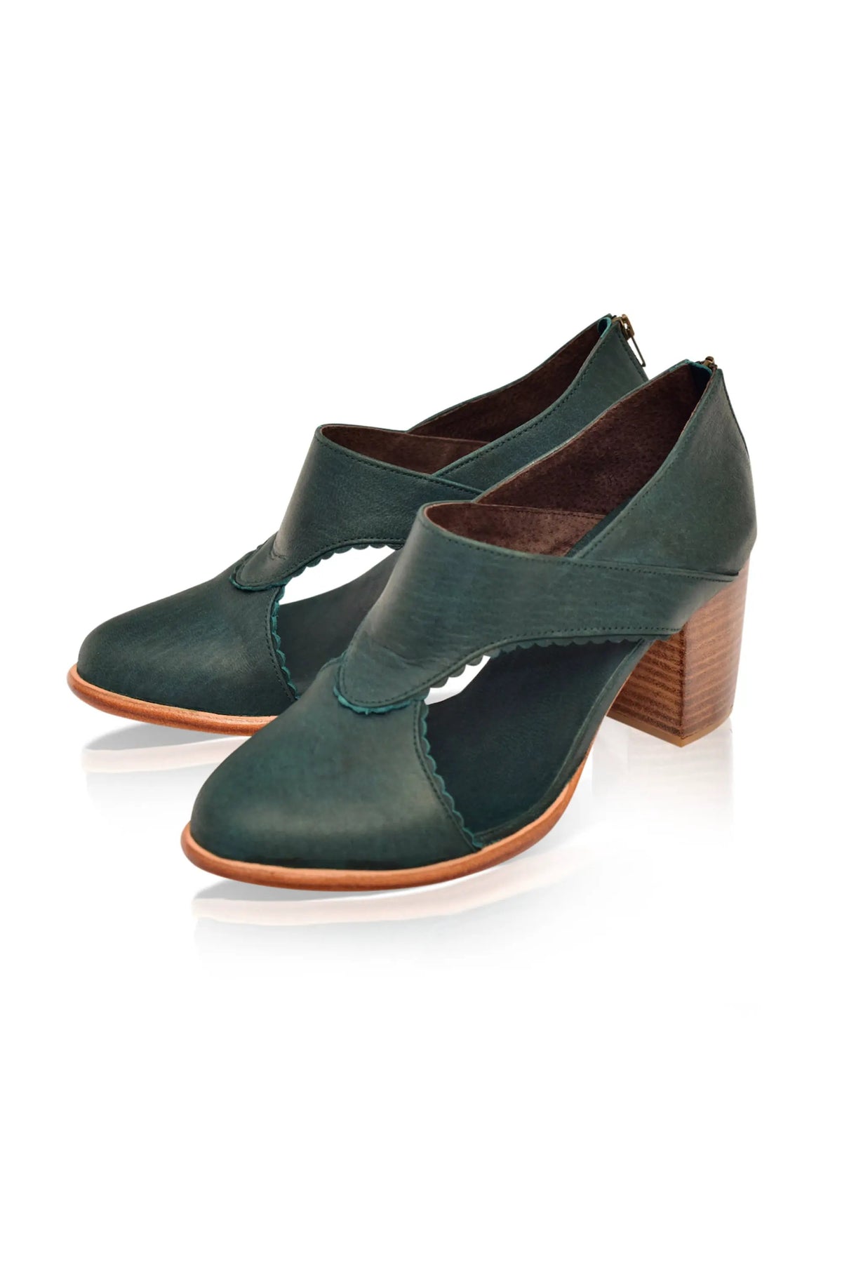 Rain Kiss Leather Heel Booties by ELF
