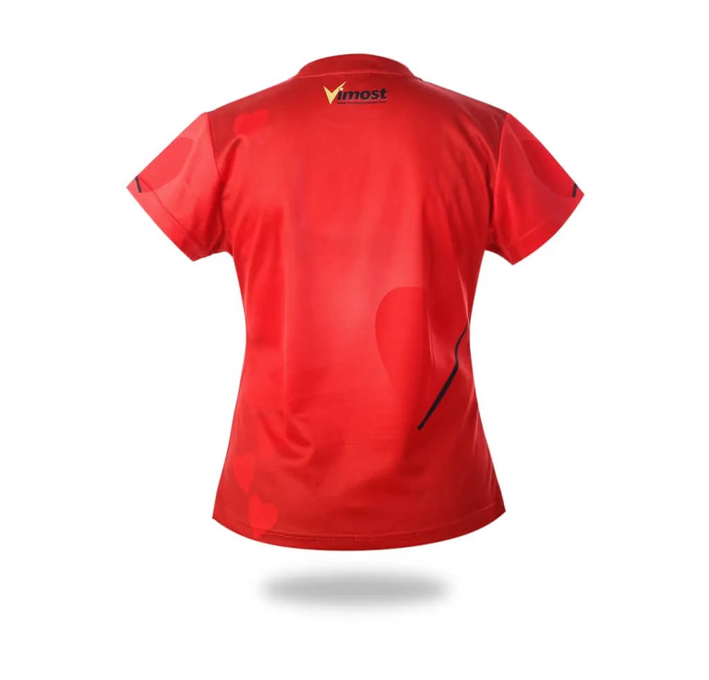 Red I Love You Sublimation T-Shirt by Vimost Sportswear