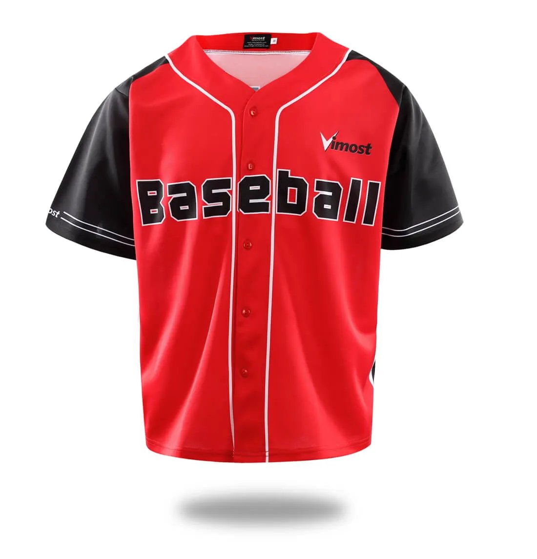 Custom Red Club Baseball Jersey by Vimost Sportswear