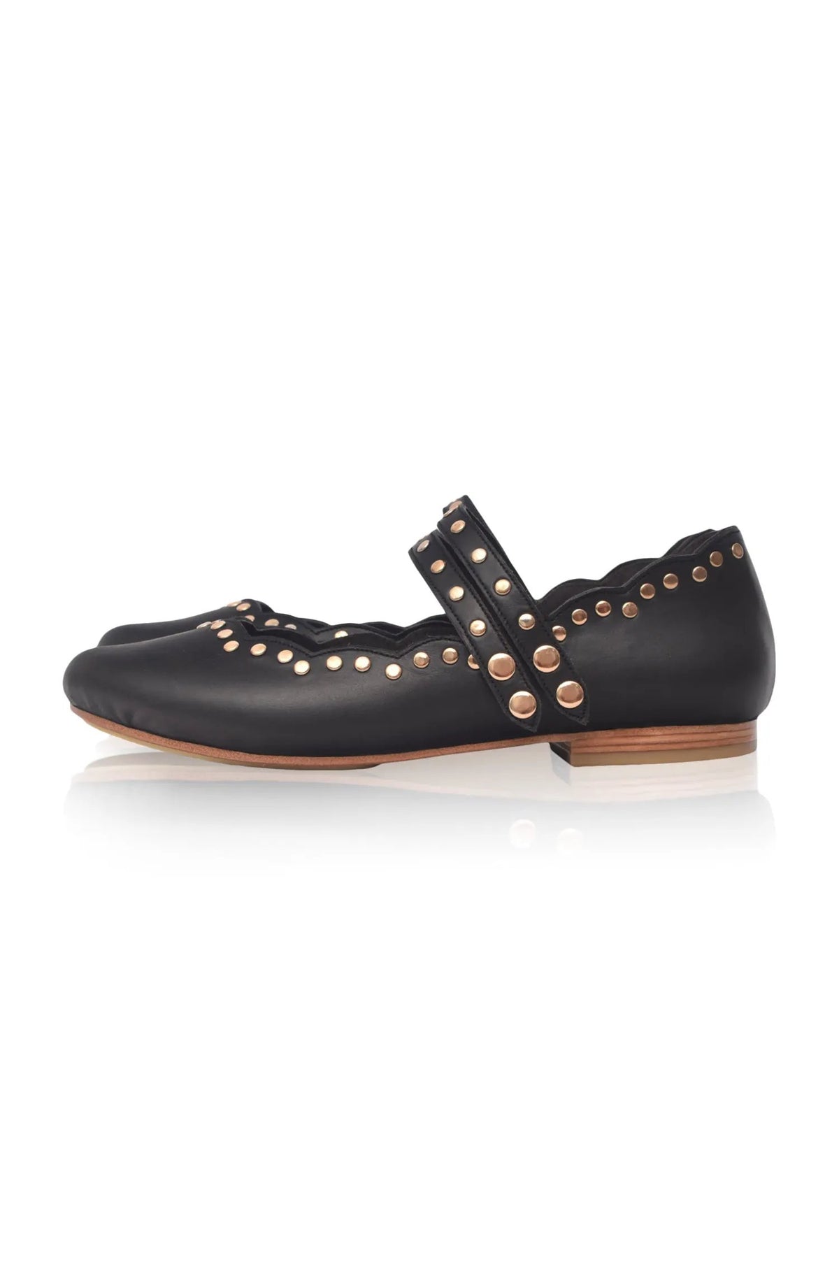 Remy Dual Strap Leather Ballet Flats by ELF
