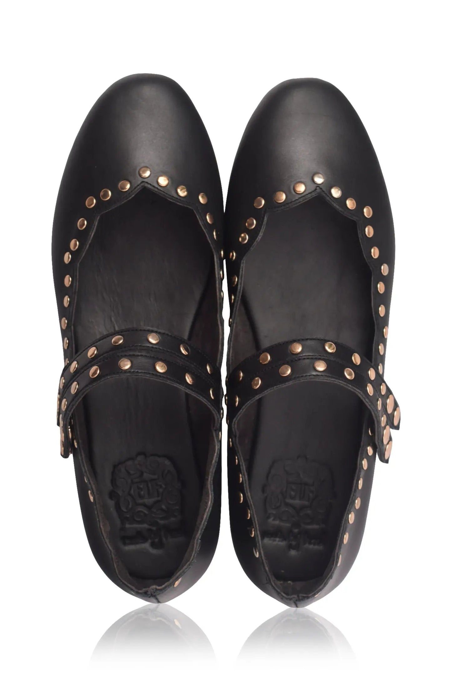 Remy Dual Strap Leather Ballet Flats by ELF