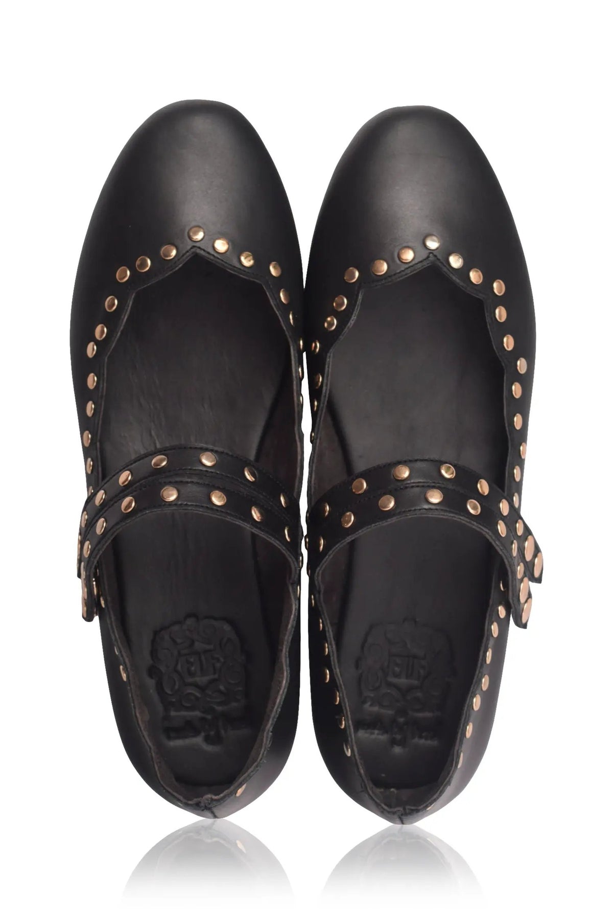 Remy Dual Strap Leather Ballet Flats by ELF