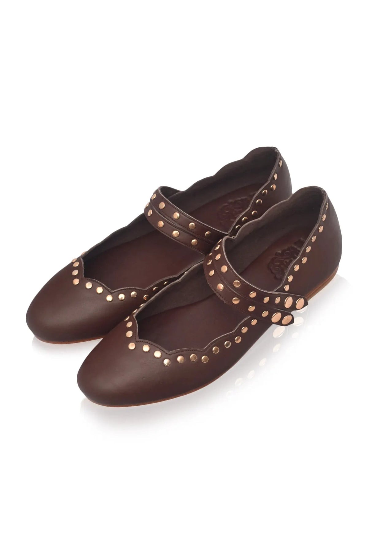 Remy Dual Strap Leather Ballet Flats by ELF
