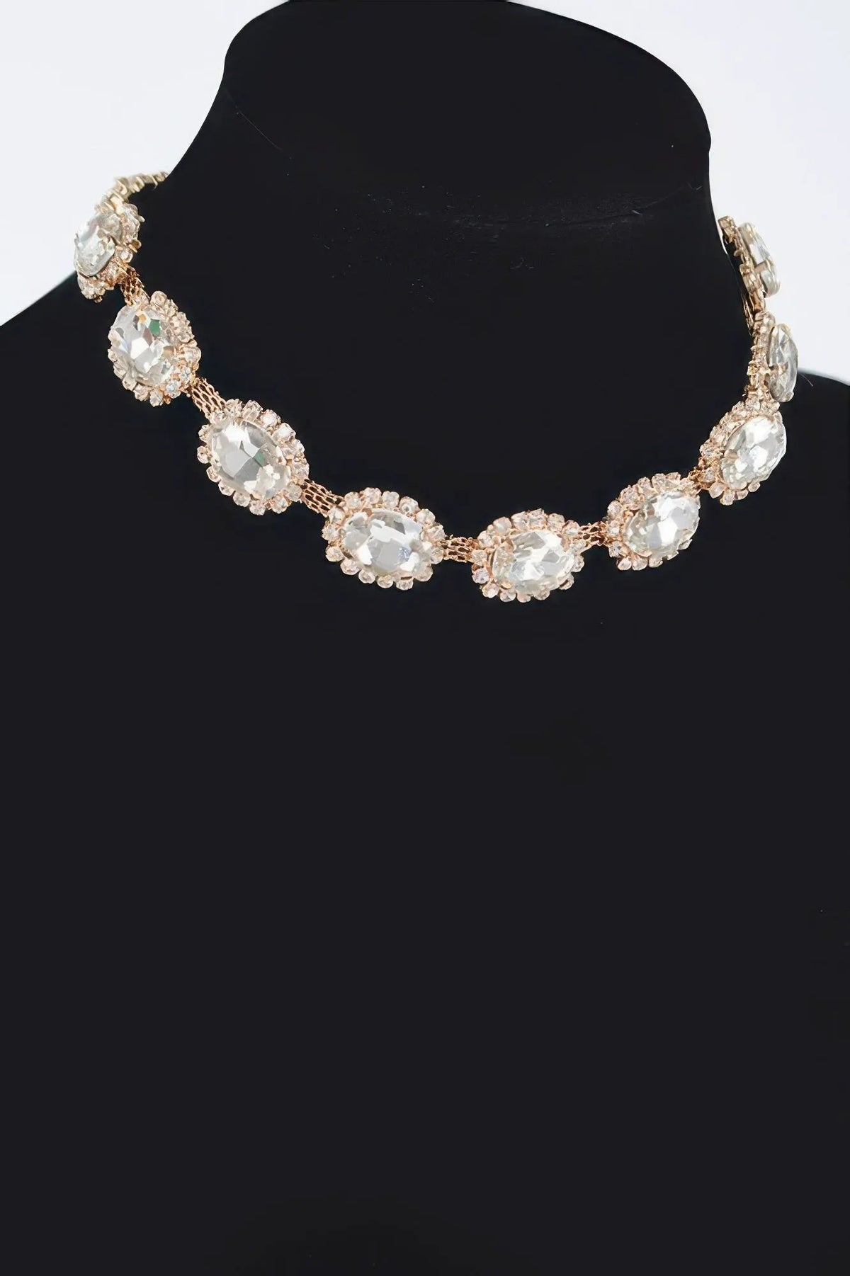 Rhinestone Oval Shape Necklace | Elegant BYMANYC ® New York Style by BYMANYC ® New York