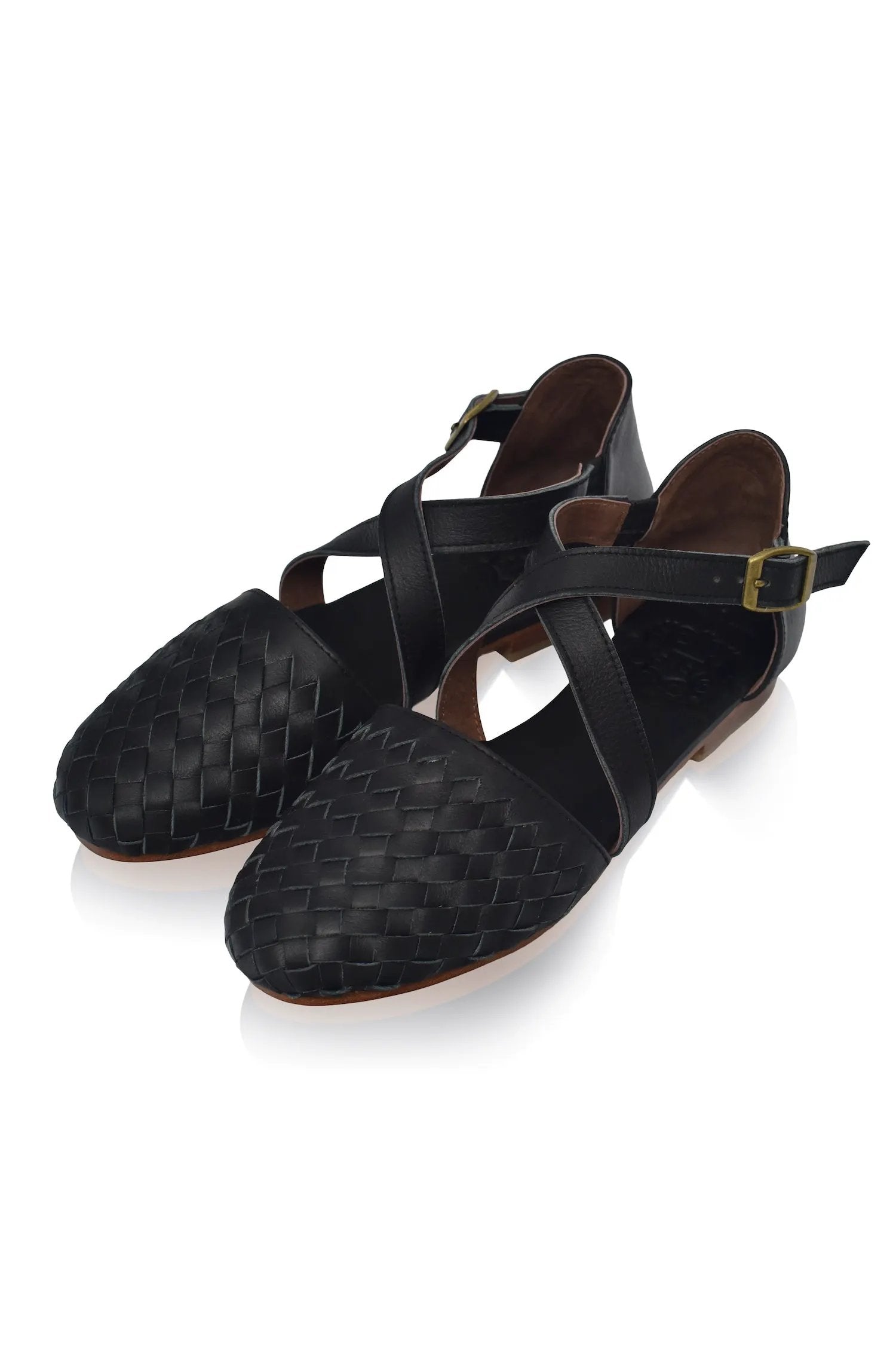 Riviera Woven Leather Flats by ELF