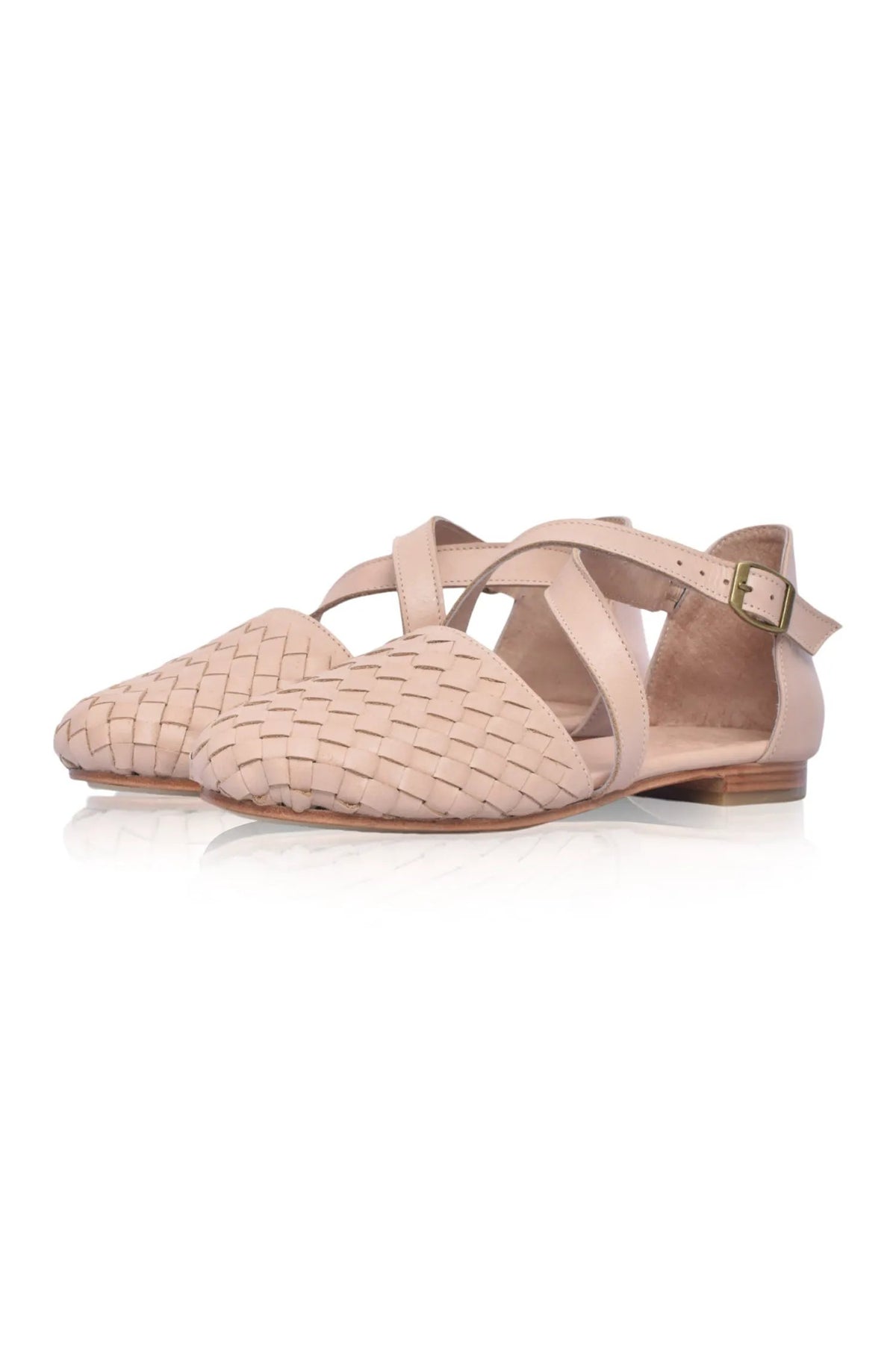 Riviera Woven Leather Flats by ELF