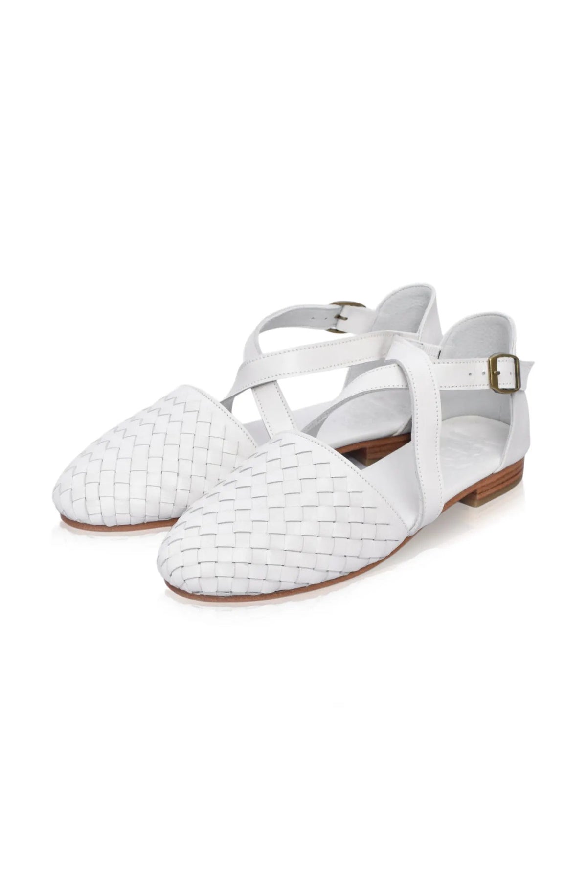 Riviera Woven Leather Flats by ELF