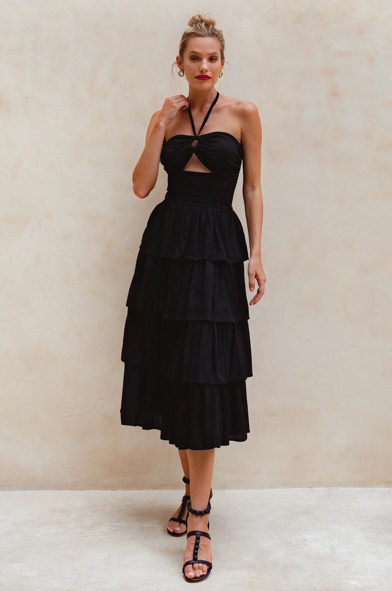Roxane Halter Neck Midi Dress (Sale) by ELF