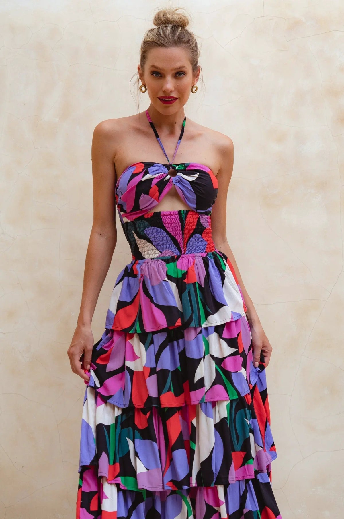 Roxane Halter Neck Midi Dress (Sale) by ELF