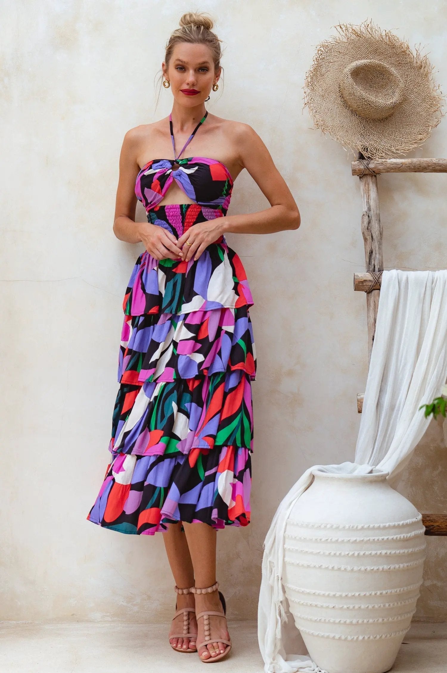 Roxane Halter Neck Midi Dress (Sale) by ELF
