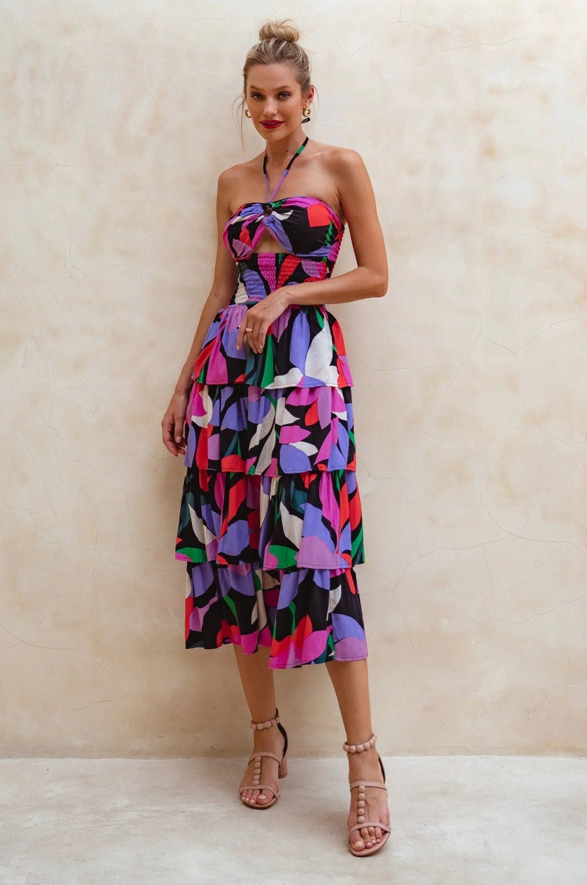 Roxane Halter Neck Midi Dress (Sale) by ELF