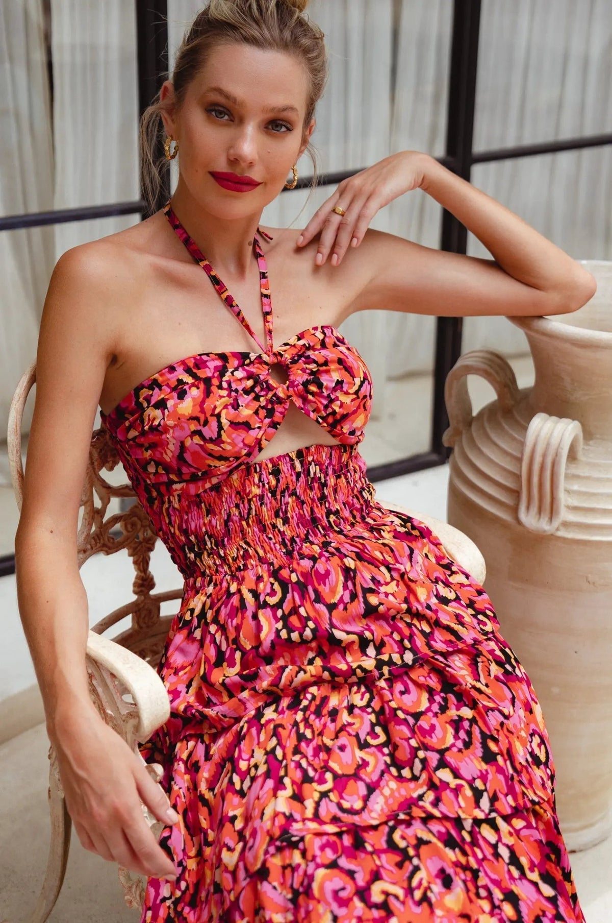 Roxane Halter Neck Midi Dress (Sale) by ELF