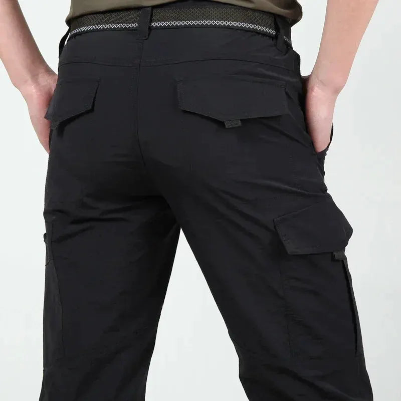 Men's Thin Quick Dry Cargo Pants with Utility Pockets by Vimost Shop