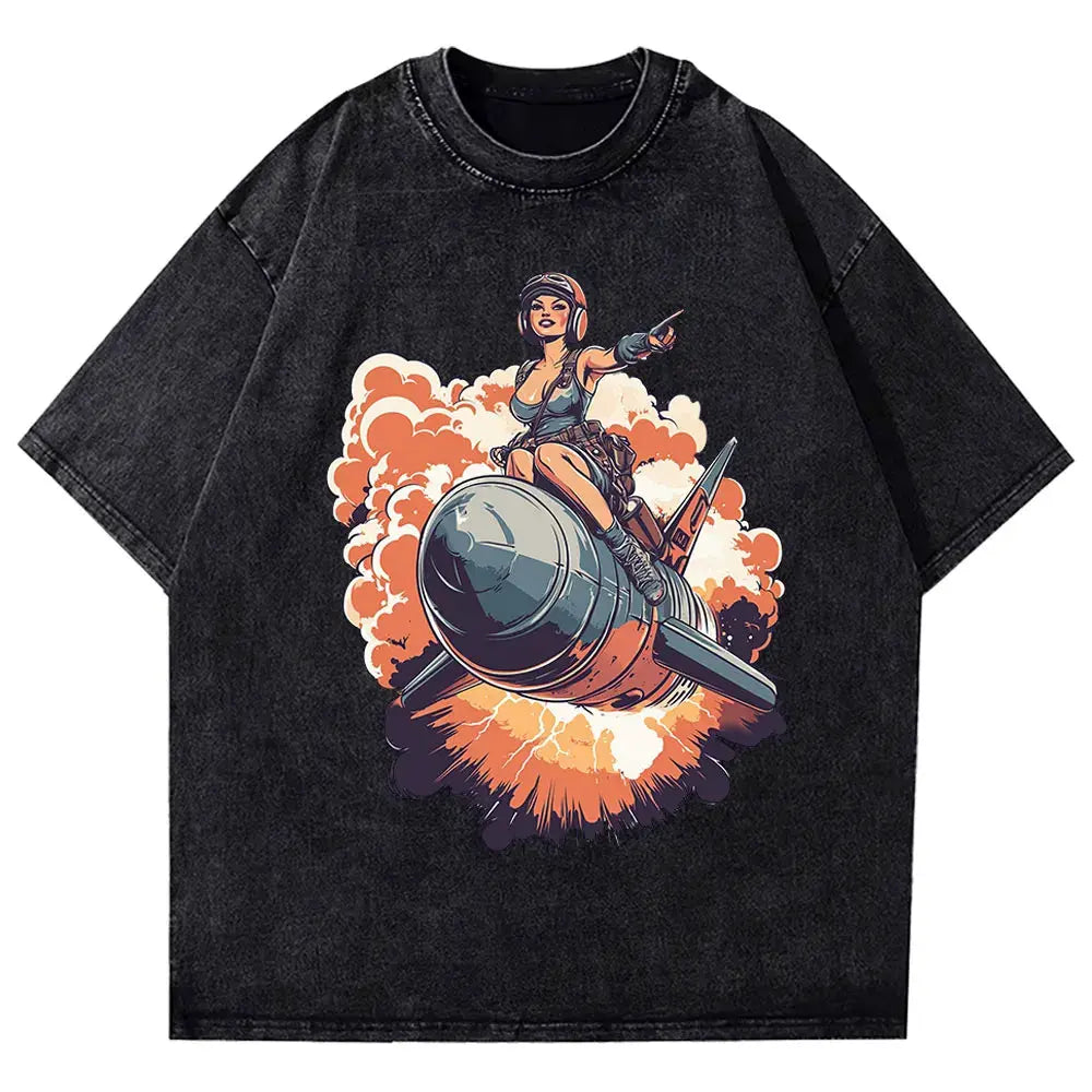 Beer Bottle Bomb Anime Oversized Graphic Tee by Vimost Shop