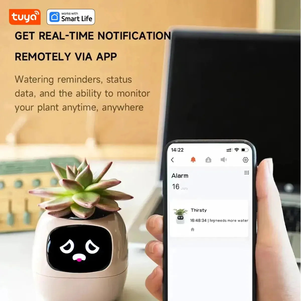 Tuya Ivy Smart Planter,Endless Fun Over 49 Rich Expressions,7 smart sensors,AI Chips Make Raising Plants Easy and Fun by MAIDEN-ART
