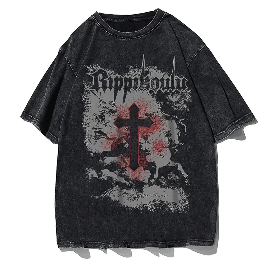 Hip Hop Streetwear Graphic T-Shirt Men Harajuku Cotton Short Sleeve Tee by Vimost Shop