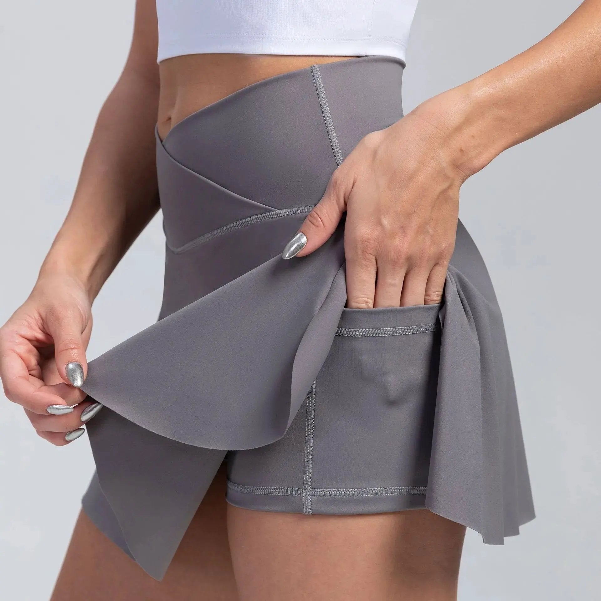 Women Pleated Tennis Skirt with Pockets Shorts Athletic Skirts Crossover High Waisted Athletic Golf Skorts Workout Sports Skirts by Vimost Shop