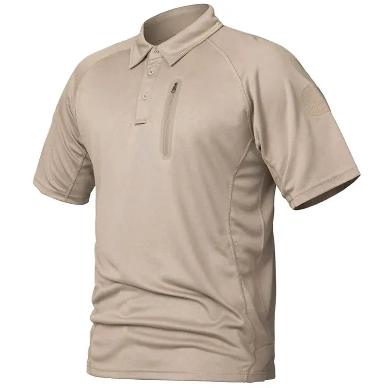 Men's Short Sleeve Polo Shirts Summer Tactical Polo with Zip Pocket Outdoor Hiking Golf Shirt Big Plus Size USA Size by Vimost Shop