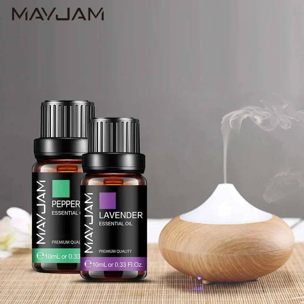 MAYJAM 10ML Lavender Lemongrass Jasmine Vanilla Eucalyptus Rose Lemon Essential Oil For Humidifier Diffuser Candle Making by Maiden-Art