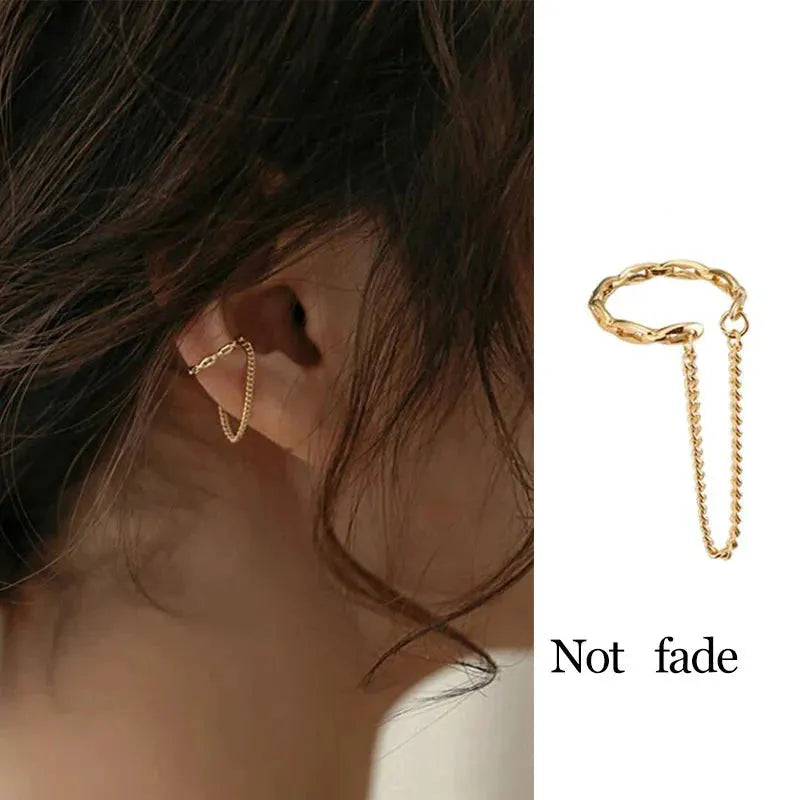 1 Pc 2025 Fashion Minilist No Piercing Ear Cuff Earrings for Woman Fake Piercing Earcuff Clips Earrings for Women Cuffs Jewelry by Maiden-Art