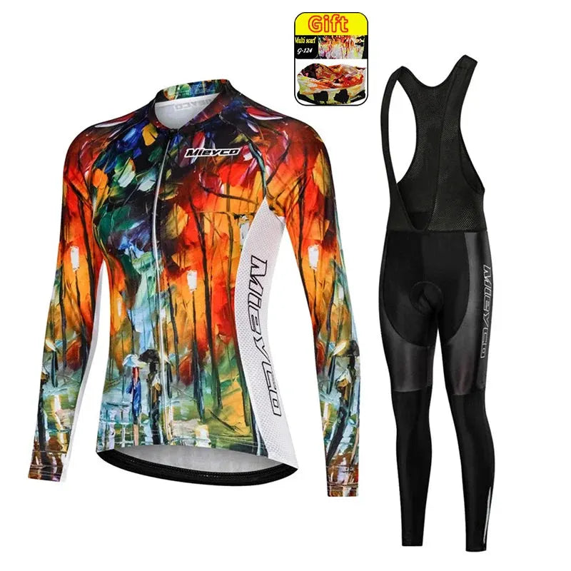 Women Long Sleeve Cycling Jersey Set MTB Bike Quick Dry Breathable Cycling Suit by Vimost Shop