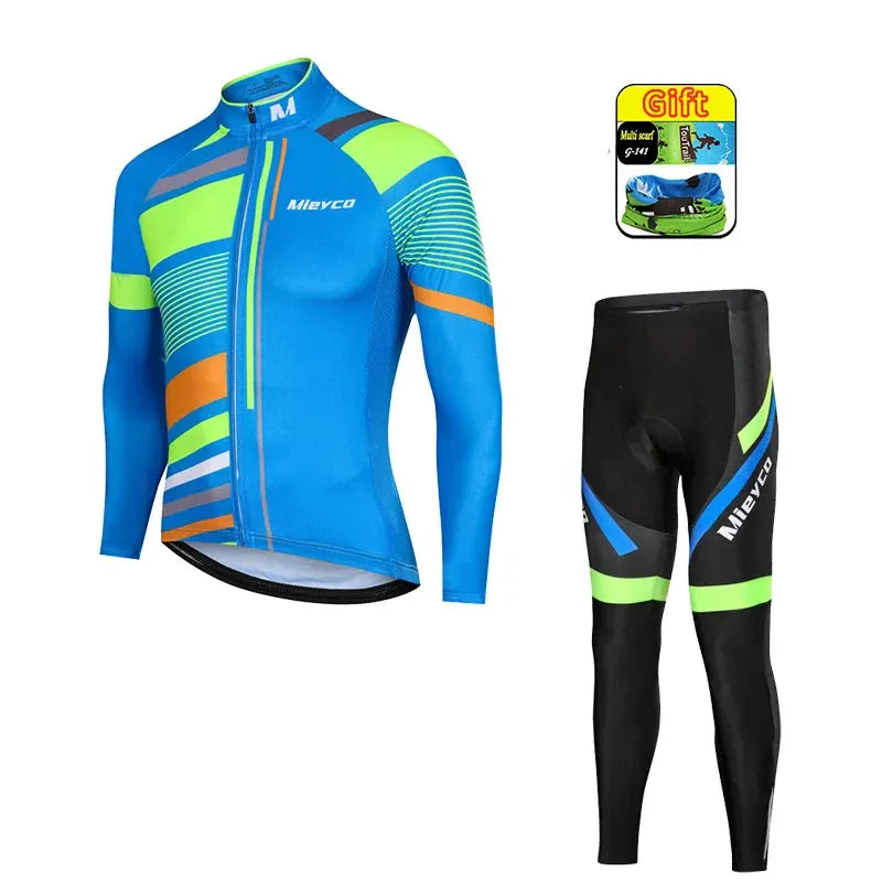 Men Autumn Long Sleeve Cycling Jersey Set MTB Mountain Bike Sportswear Slim Fit by Vimost Shop