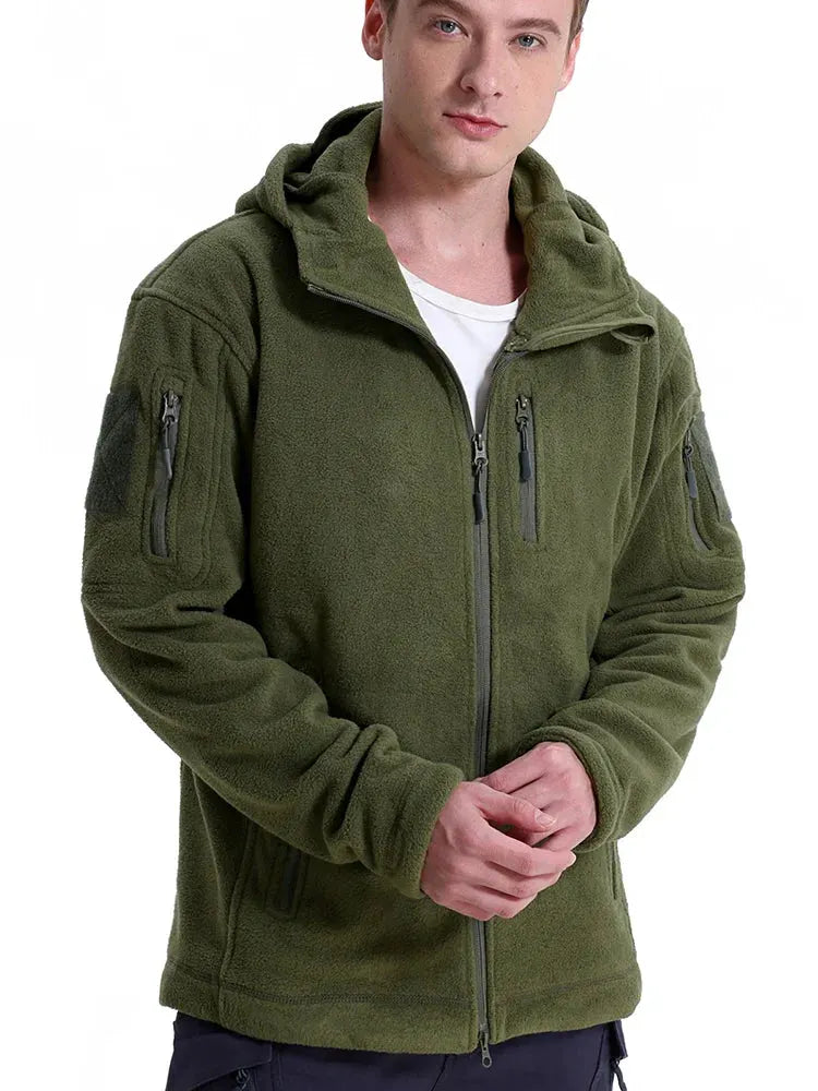 Men's Tactical Fleece Jacket Winter Warm Full Zip Military Hoodies Multi-Pockets Hiking Hunting Outdoor Coats by Vimost Shop