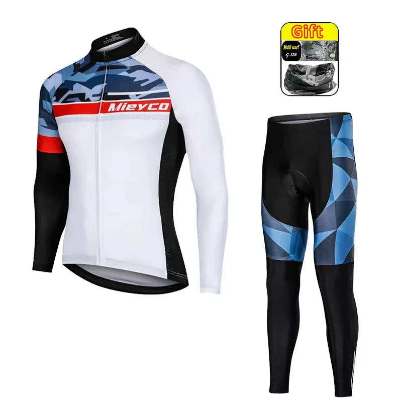 Men Autumn Long Sleeve Cycling Jersey Set MTB Mountain Bike Sportswear Slim Fit by Vimost Shop
