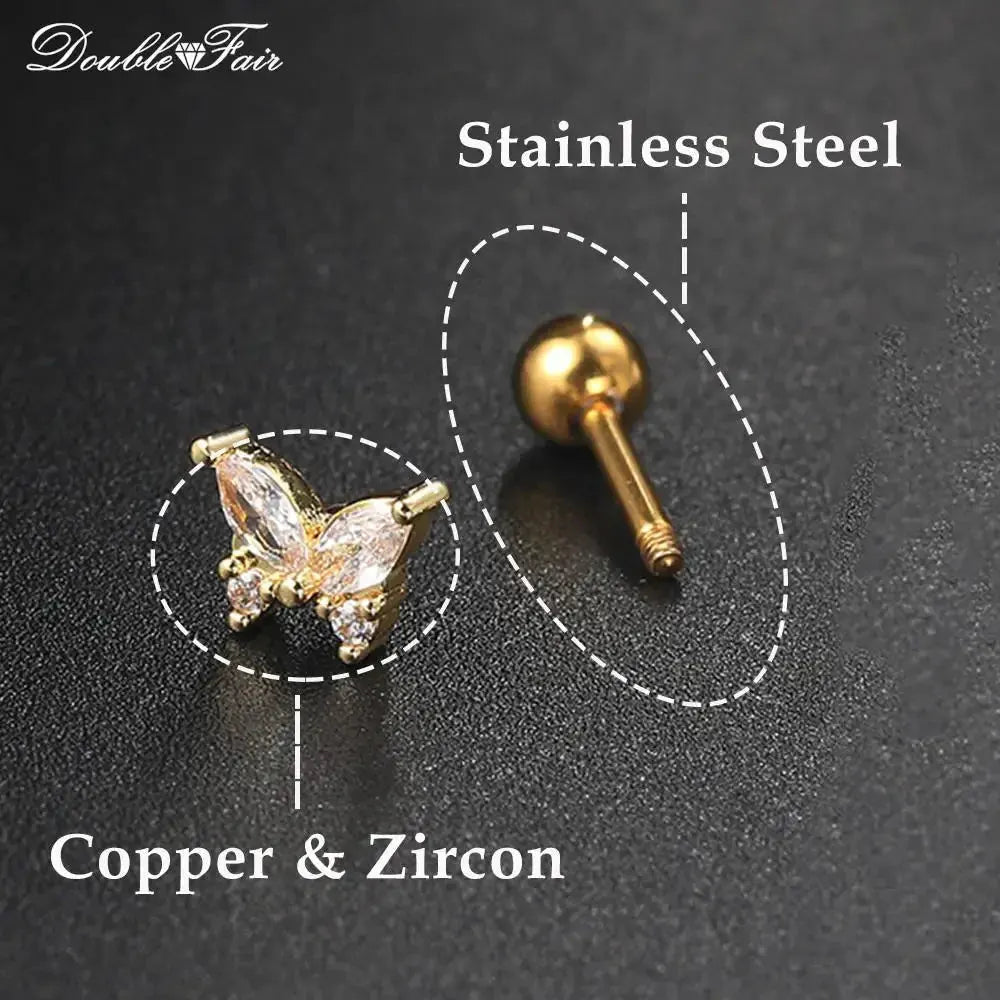 Dainty Y2k Ear Piercing Helix Daith Snug Earrings for Women 1PC Cartilage Tragus Clicker Septum Ring With Chain INS Jewelry Gift by Maiden-Art