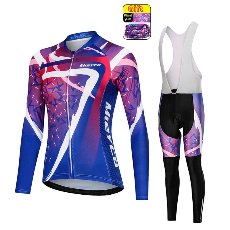 Women Long Sleeve Cycling Jersey Set MTB Bike Quick Dry Breathable Cycling Suit by Vimost Shop