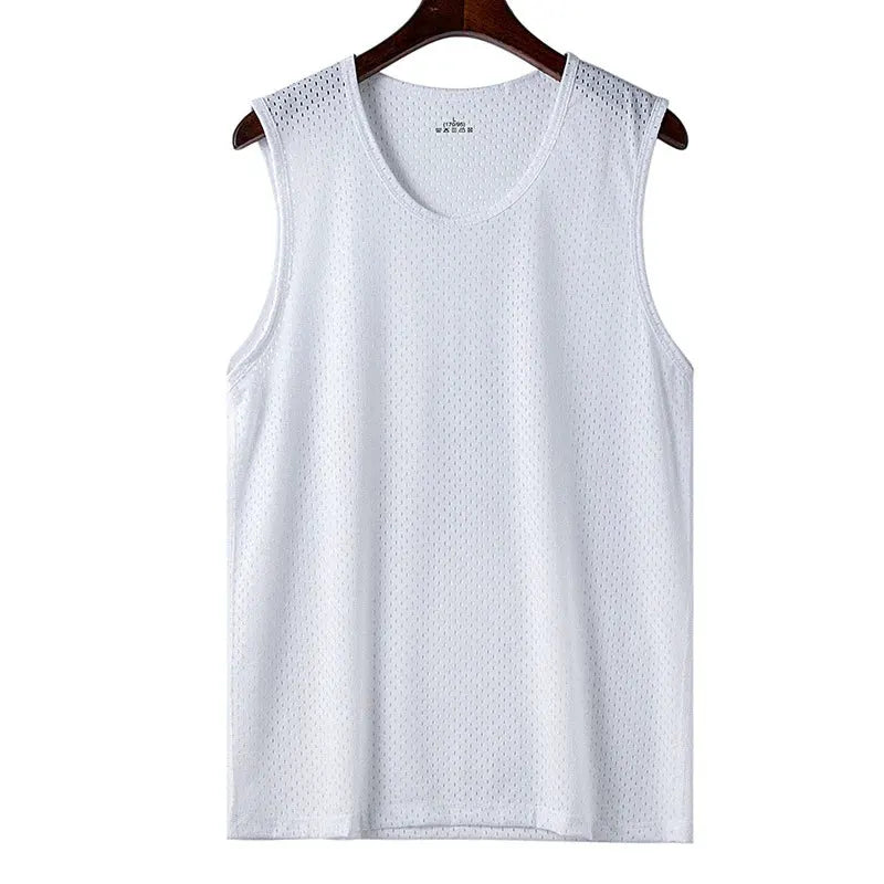 Men Ice Silk Mesh Sports Vest Breathable Quick Dry Sleeveless Riding Running Training Top by Vimost Shop