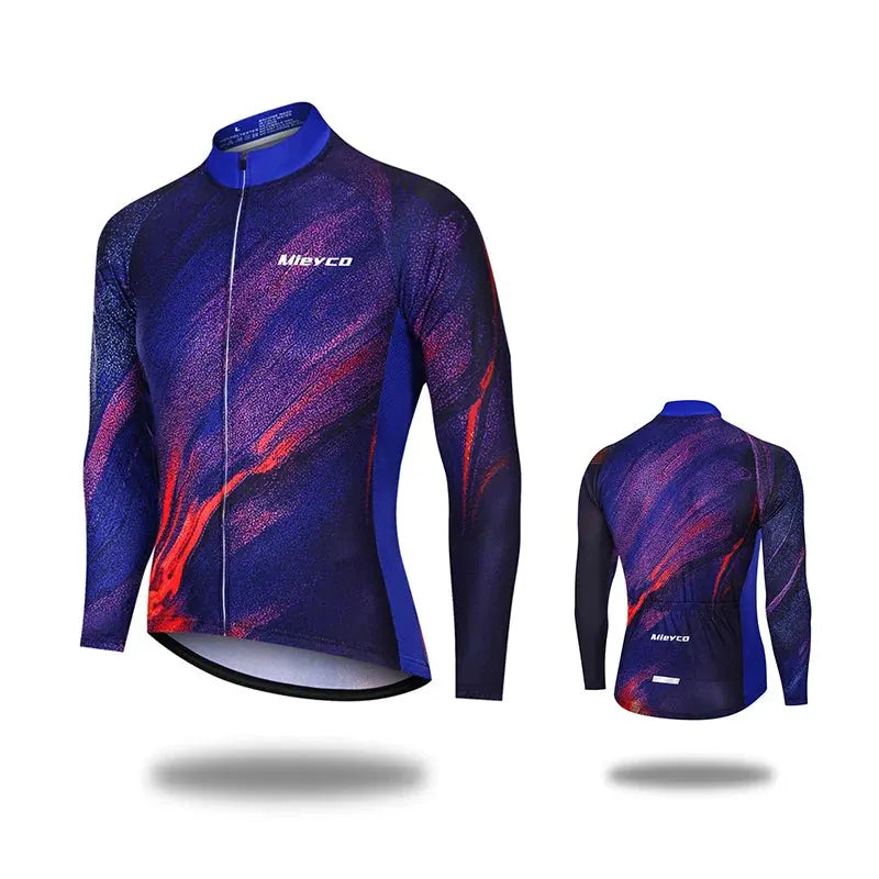Mens Cycling Jersey Long Sleeve High Elastic for Spring Autumn Bike Riding and Outdoor Sports by Vimost Shop