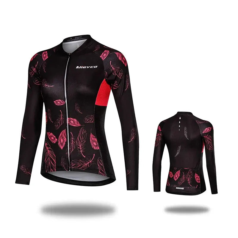 Women Cycling Jersey Long Sleeve Breathable Lightweight Spring Autumn Road Bike Top by Vimost Shop