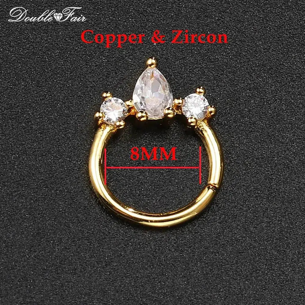 Dainty Y2k Ear Piercing Helix Daith Snug Earrings for Women 1PC Cartilage Tragus Clicker Septum Ring With Chain INS Jewelry Gift by Maiden-Art