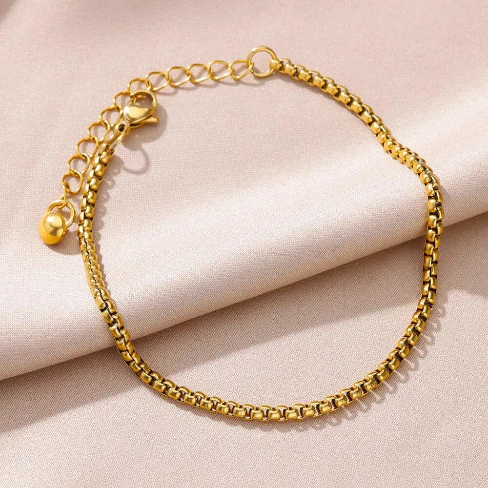 Anklets for Women Summer Beach Accessories Stainless Steel Imitation Pearl Chain Anklet Gold Color Leg Bracelets Bodychain Gifts by MAIDEN-ART