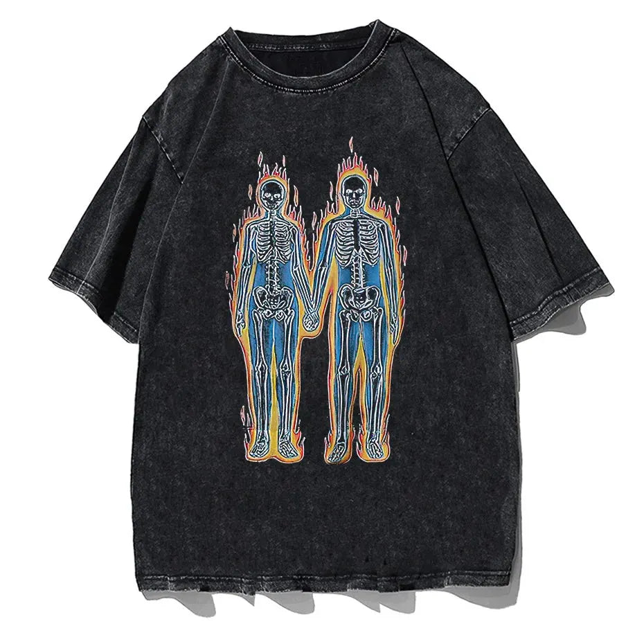 Hip Hop Streetwear Graphic T-Shirt Men Harajuku Cotton Short Sleeve Tee by Vimost Shop