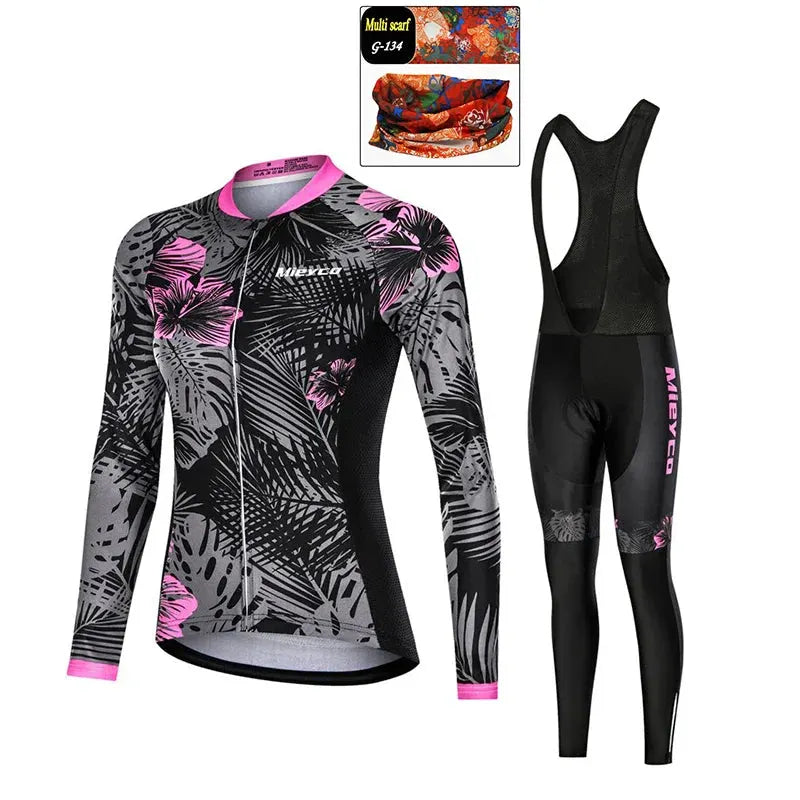 Women Long Sleeve Cycling Jersey Set MTB Bike Quick Dry Breathable Cycling Suit by Vimost Shop