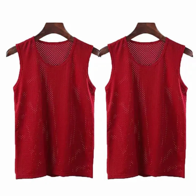 Men Ice Silk Mesh Sports Vest Breathable Quick Dry Sleeveless Riding Running Training Top by Vimost Shop