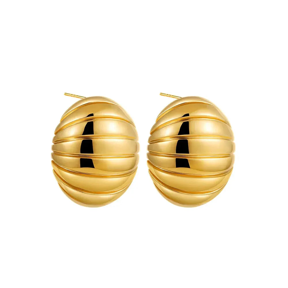 Trendy Stainless Steel Multilayer Circle Twist Knot Earrings for Women Texture Mixed Color Gold Plated Statement Earring Bijoux by Maiden-Art