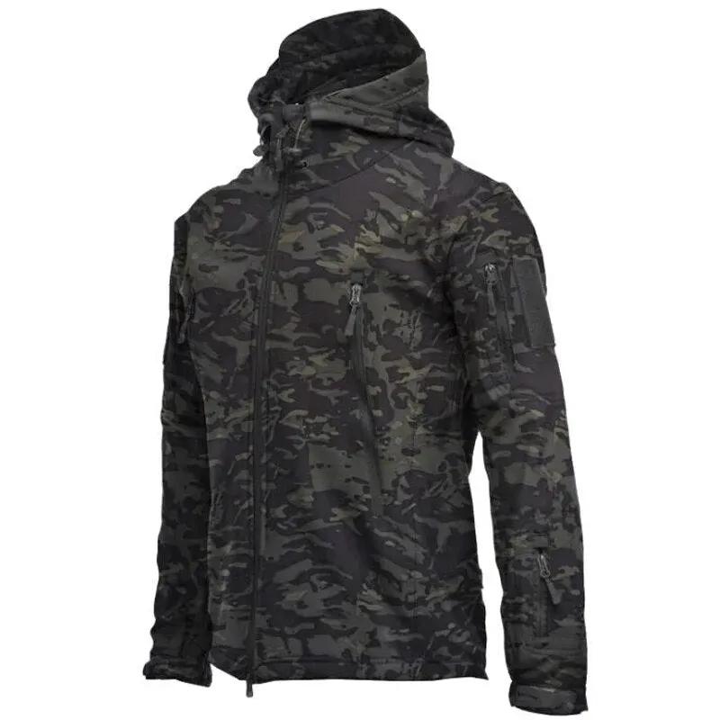 Men Military Tactical Hiking Jacket Outdoor Windproof Fleece Thermal Sport Waterproof Hunting Clothes Hooded Army Camo Outerwear by Vimost Shop