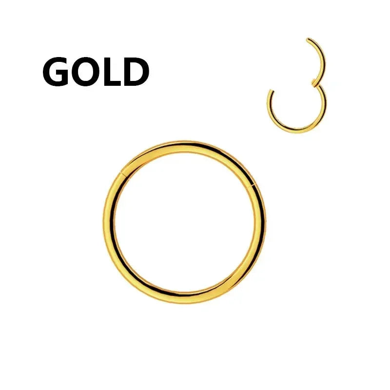1PC Stainless Steel Nose Hoop Septum Piercing Clicker Hinged Segment Rings Lip Helix Daith Conch Cartilage Earrings Sexy Jewelry by Maiden-Art