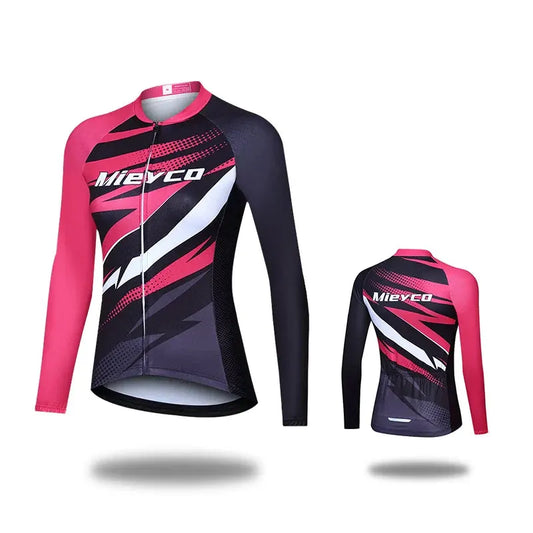 Women Cycling Jersey Long Sleeve Breathable Lightweight Spring Autumn Road Bike Top by Vimost Shop