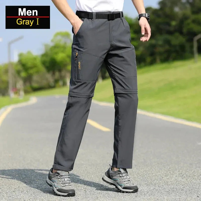 Men's Convertible Hiking Pants with Cargo Pockets and Detachable Legs by Vimost Shop