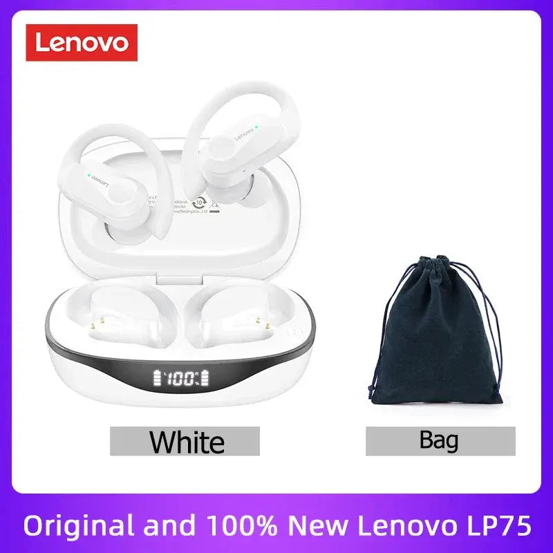 Original Lenovo LP75 TWS Bluetooth V5.3 Headphones Wireless LED Digital Display Earphones Noise Reduction Waterproof Headset New by MAIDEN-ART
