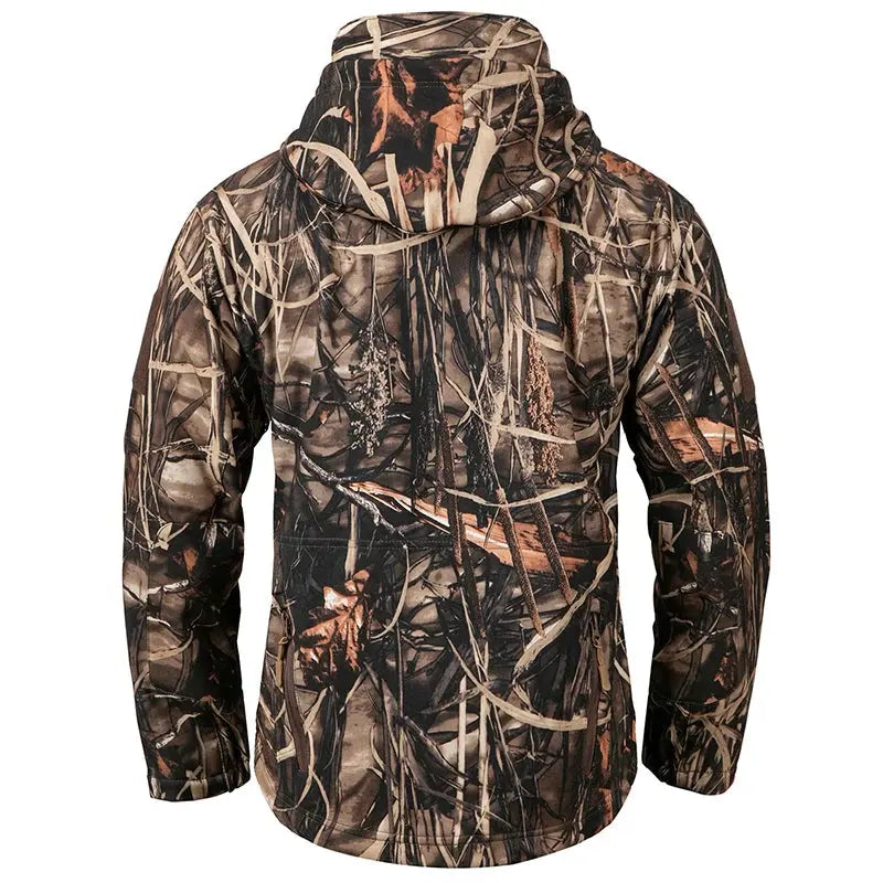 Men's Silent Soft Shell Camouflage Tactical Jacket Waterproof Warm Fleece Hunting Jackets Outdoor Hiking Fishing Hooded Coat by Vimost Shop
